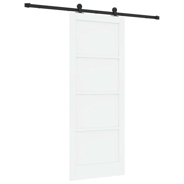 vidaXL Porta Deslizante Branco e Preto 83 x 211 cm