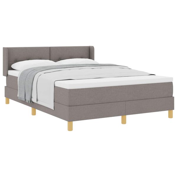vidaXL Cama Box Cinzento-acastanhado 190 x 140 cm Poli&eacute;ster