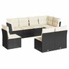 vidaXL 8 pcs conjunto sof&aacute;s de jardim com almofad&otilde;es vime PE preto