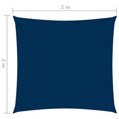vidaXL Para-sol estilo vela tecido oxford quadrado 2x2 m azul