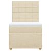 vidaXL Cama com molas/colch&atilde;o 80x200 cm tecido cor cr&egrave;me