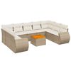 vidaXL 10 pcs conjunto de sof&aacute;s p/ jardim com almofad&otilde;es vime PE bege