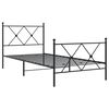 vidaXL Estrutura de cama com cabeceira e p&eacute;s 90x190 cm metal preto