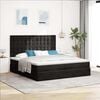 vidaXL Estrutura de cama otomana com colch&otilde;es 200x200cm veludo preto