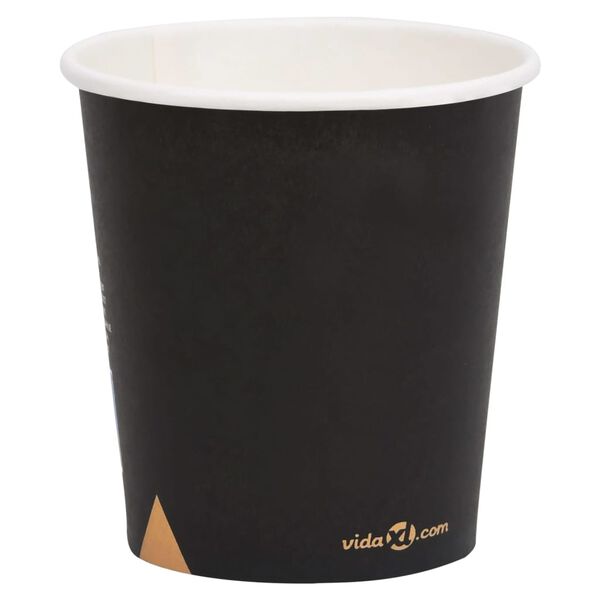 vidaXL Copos de caf&eacute; papel 200 ml 1000 pcs preto
