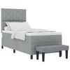 vidaXL Cama Box com colch&atilde;o Cinzento-claro 90 x 190 cm tecido
