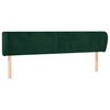 vidaXL Cabeceira de cama c/ abas veludo 163x23x78/88cm verde-escuro