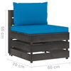 vidaXL 6 pcs conj. lounge jardim + almofad&otilde;es madeira impreg. cinzento