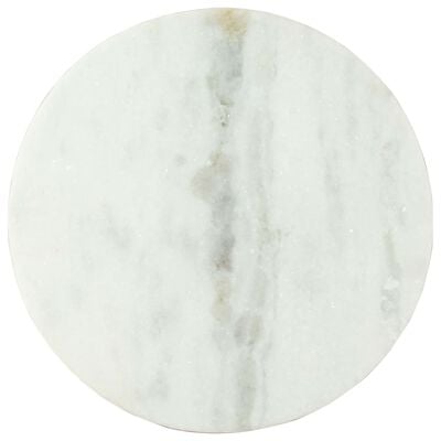 vidaXL Mesa de centro Ø50 cm mármore genuína maciça branco e preto