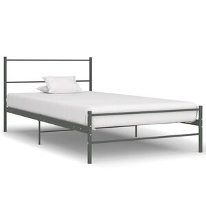 vidaXL Estrutura de cama 90x200 cm metal cinzento