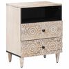 vidaXL Gabinete de Cama Branco 50 x 33 x 60 cm Madeira de manga maci&ccedil;a
