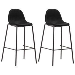 vidaXL Cadeiras de bar 2 pcs tecido preto