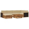 vidaXL Conjunto de Sof&aacute;s para Exterior 7 unid. Natural e Bege