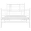 vidaXL Estrutura de cama com cabeceira e p&eacute;s 90x190 cm metal branco
