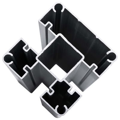 vidaXL Conjunto de painel de vedação WPC 619x(105-186) cm preto