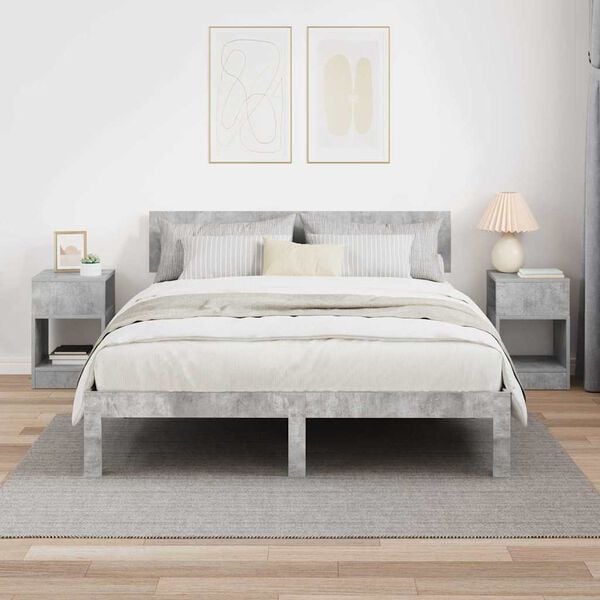 vidaXL Mesa de apoio 2 pcs Cinzento 30,5 x 30 x 45 cm