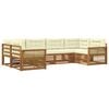 vidaXL Conjunto de Sof&aacute;s para Exterior 6 pcs Natural e Creme
