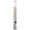vidaXL Lumin&aacute;ria de poste com sensor e tomada, 80 cm, a&ccedil;o inoxid&aacute;vel, IP44