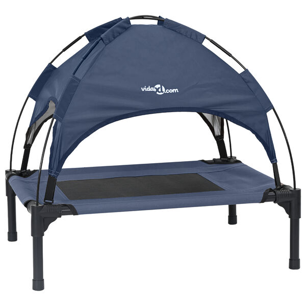 vidaXL Cama para Cachorro Manual Azul Marinho 76 x 62 x 70,5 cm A&ccedil;o