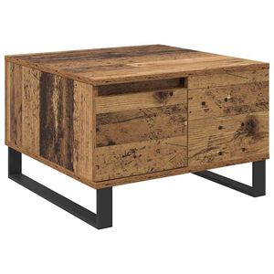 vidaXL Mesa de centro com gaveta Madeira Antiga 55 x 55 x 36,5 cm