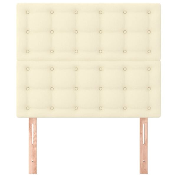 vidaXL Cabeceira Creme 100x5x118/128 cm Couro Sint&eacute;tico