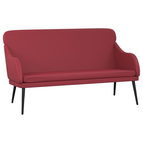 vidaXL Banco 110x76x80 cm couro artificial vermelho tinto