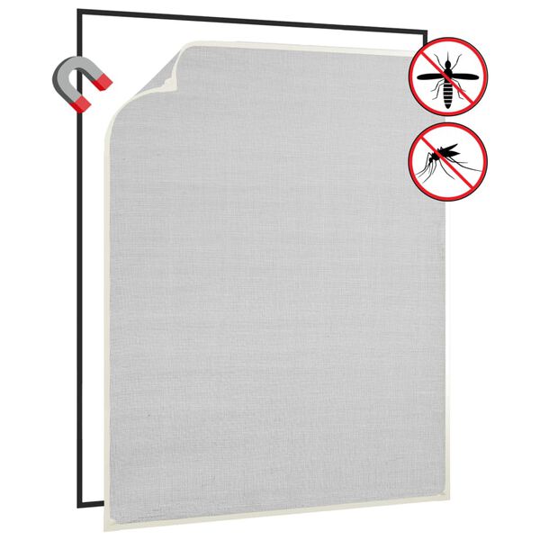 vidaXL Tela anti-insetos magnética janela 100x120cm fibra vidro branco