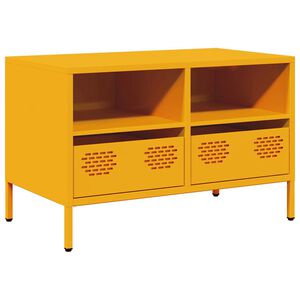 vidaXL Móvel de TV 68x39x43,5 cm aço laminado a frio amarelo mostarda
