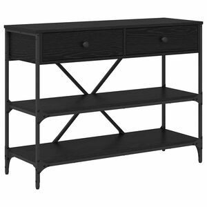 vidaXL Aparador com gaveta Carvalho Preto 100 x 34,5 x 75 cm madeira