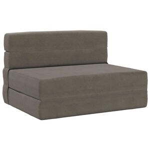 vidaXL Sof&aacute; Cama Dobr&aacute;vel Cinzento-claro 70 x 80 x 60 cm Tecido