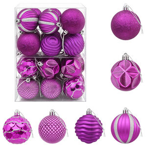 vidaXL Conjunto de Bolas de Natal 36 unid. Lil&aacute;s Di&acirc;m. 6 cm