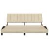 vidaXL Estrutura de cama sem colch&atilde;o Hanko 180x200 cm tecido cor creme