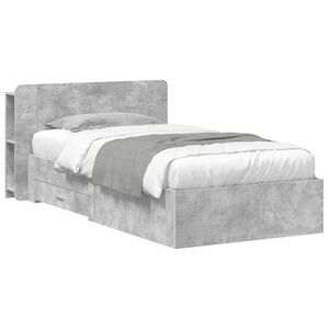 vidaXL Estrutura de Cama com Armazenamento Cinzento Cimento