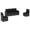 vidaXL 5 pcs conjunto sof&aacute;s de jardim com almofad&otilde;es vime PE preto
