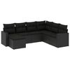 vidaXL 7 pcs conjunto de sof&aacute;s p/ jardim c/ almofad&otilde;es vime PE preto