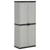 vidaXL Arm&aacute;rio arruma&ccedil;&atilde;o jardim 3 prateleiras 68x40x168cm cinza/preto