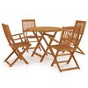 vidaXL Conjunto de jantar dobr&aacute;vel para jardim 5 pcs madeira de ac&aacute;cia