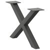 vidaXL P&eacute;s para mesa de centro em formato de X, 2 pe&ccedil;as, antracite, 50x(30-31) cm, a&ccedil;o