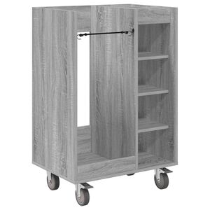 vidaXL Arm&aacute;rio de Golfe com roda Liso Cinza Sonoma 65 x 45 x 98 cm