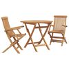 vidaXL Conjunto de Jantar para Jardim 3 unid. Castanho
