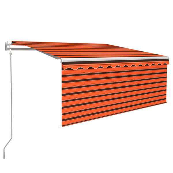 vidaXL Toldo autom. c/ estore/LED/sensor vento 3x2,5m laranja/castanho