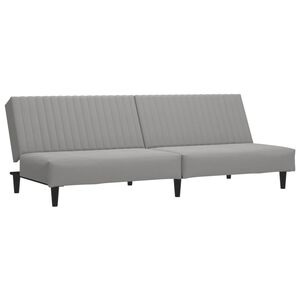 vidaXL Sof&aacute;-cama de 2 lugares veludo cinzento-claro