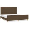 vidaXL Estrutura de cama sem colch&atilde;o 160x200 cm tecido castanho-escuro