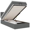 vidaXL Cama otomana com colch&atilde;o & LEDs 90x200cm tecido cinzento escuro