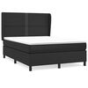 vidaXL Cama com molas/colch&atilde;o 140x190 cm couro artificial preto