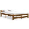 vidaXL Estrutura de cama 140x200 cm madeira pinho maci&ccedil;o castanho mel