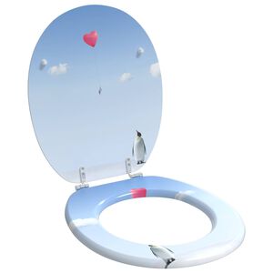 vidaXL Assento de Sanit&aacute;rio com Fechamento Suave Azul 44 x 38 cm