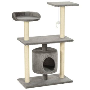 vidaXL &Aacute;rvore para gatos c/postes arranhadores sisal 95 cm cinzento