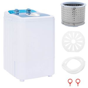 vidaXL M&aacute;quina de Lavar Mini com Tanque &Uacute;nico 4,6 kg Azul e Branco