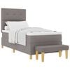 vidaXL Cama Box com almofada Cinzento-acastanhado 200 x 80 cm tecido